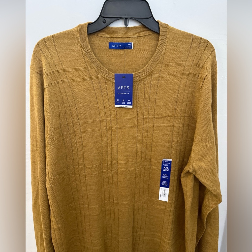 APT. 9 Men’s XXL MERINO WOOL Blend Dark Harvest Crewneck Ultra Soft Sweater